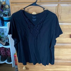 Faded glory black detailed tee 2x